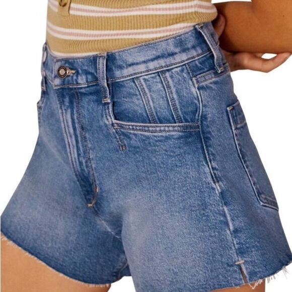 NWT Favorite Daughter The Jordie Super High Waist Cutoff Denim Shorts 34 - Picture 3 of 9